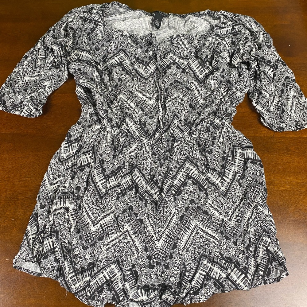 Black and White Patterned Dress